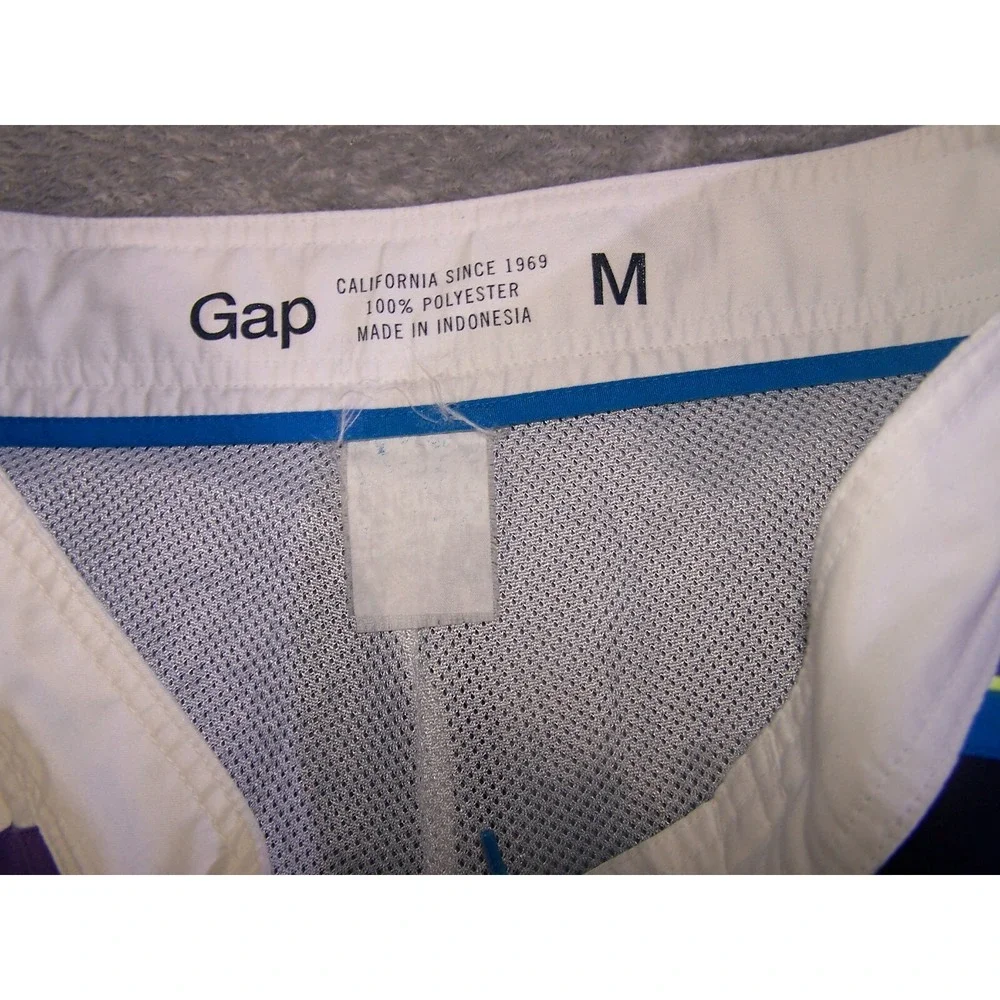 Gap Swim‎ Men's Medium M 34X7 Board Shorts Mesh Classic Trunks White Black Blue